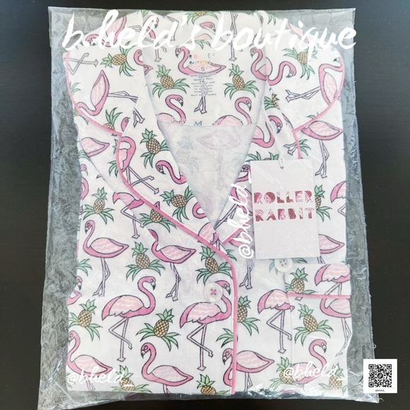 Roller Rabbit Freddy Flamingo Polo Pajamas in Pink Size Small (S) Brand New NWT - Picture 15 of 17